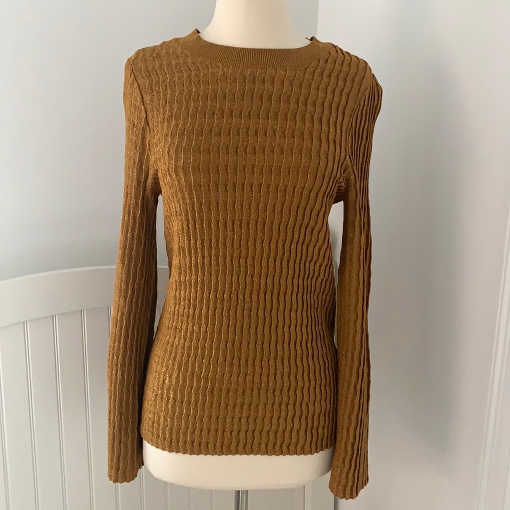 & other stories metallic knit top